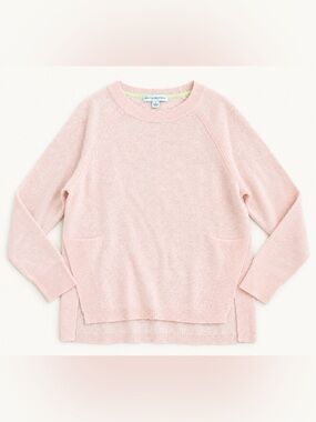 White + Warren 100% Cashmere Light Orange Peach Crewneck Sweater S